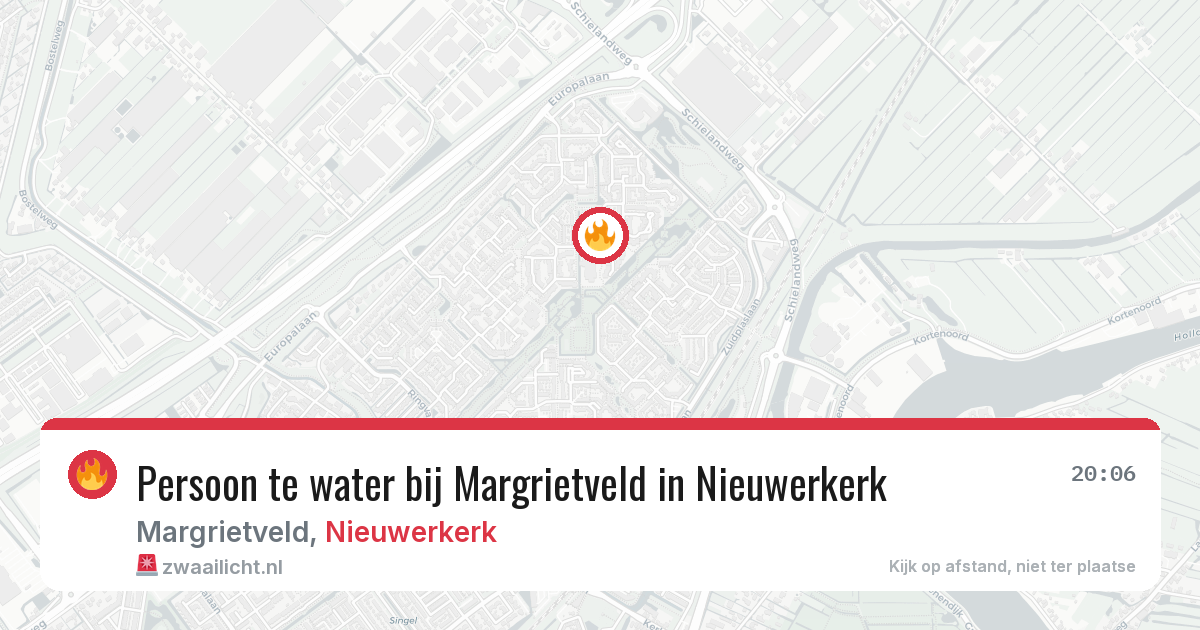 Persoon te water bij Margrietveld in Nieuwerkerk — 27 jun 2026