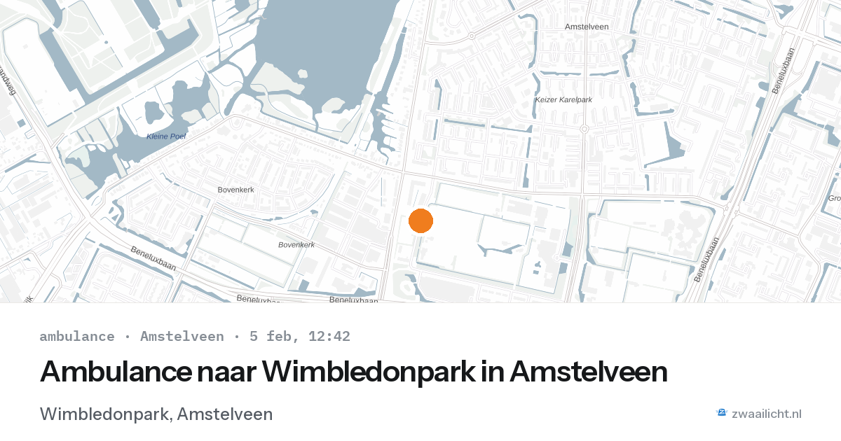 Ambulance naar Wimbledonpark in Amstelveen — 5 feb 2026