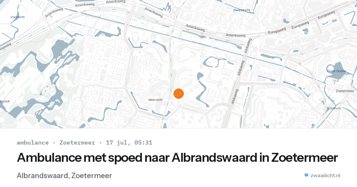 Ambulance met spoed naar Albrandswaard in Zoetermeer — 17 jul 2026