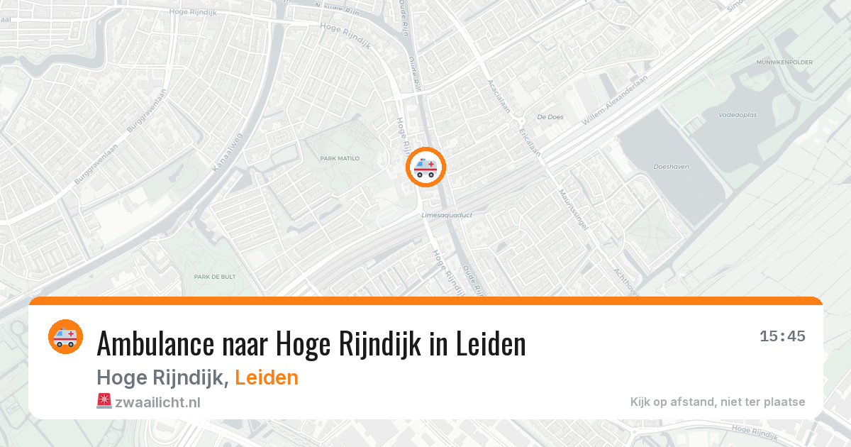 Ambulance naar Hoge Rijndijk in Leiden — 30 mrt 2026
