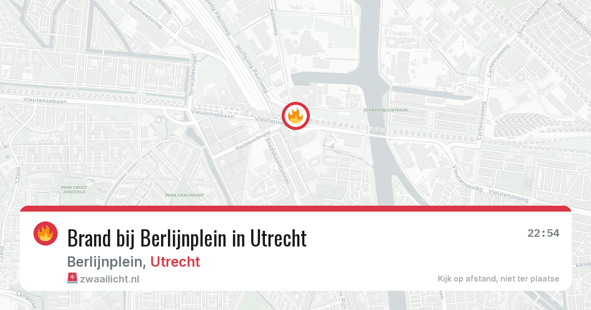 Brand bij Berlijnplein in Utrecht — 8 jul 2026
