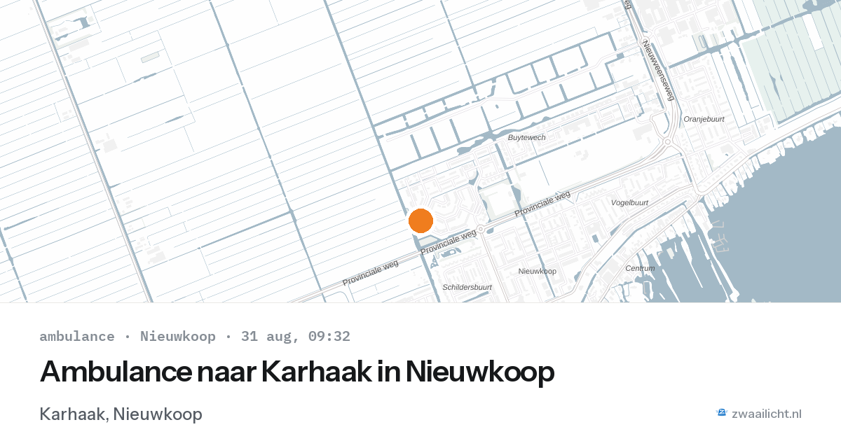 Ambulance naar Karhaak in Nieuwkoop — 31 aug 2026