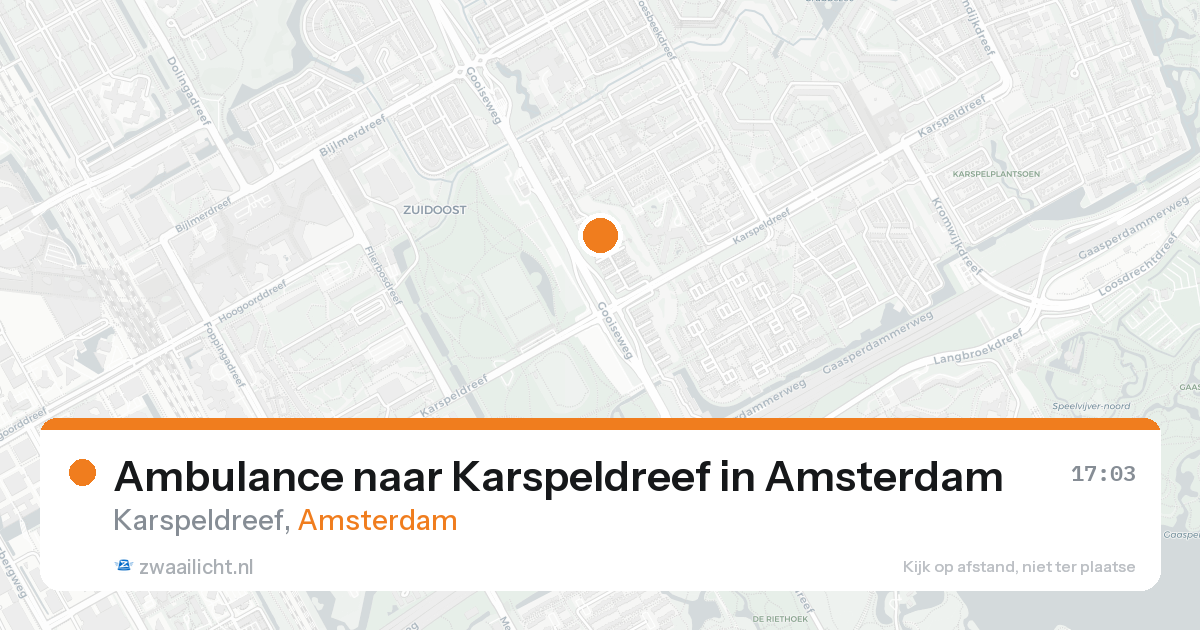 Ambulance naar Karspeldreef in Amsterdam — 21 aug 2026