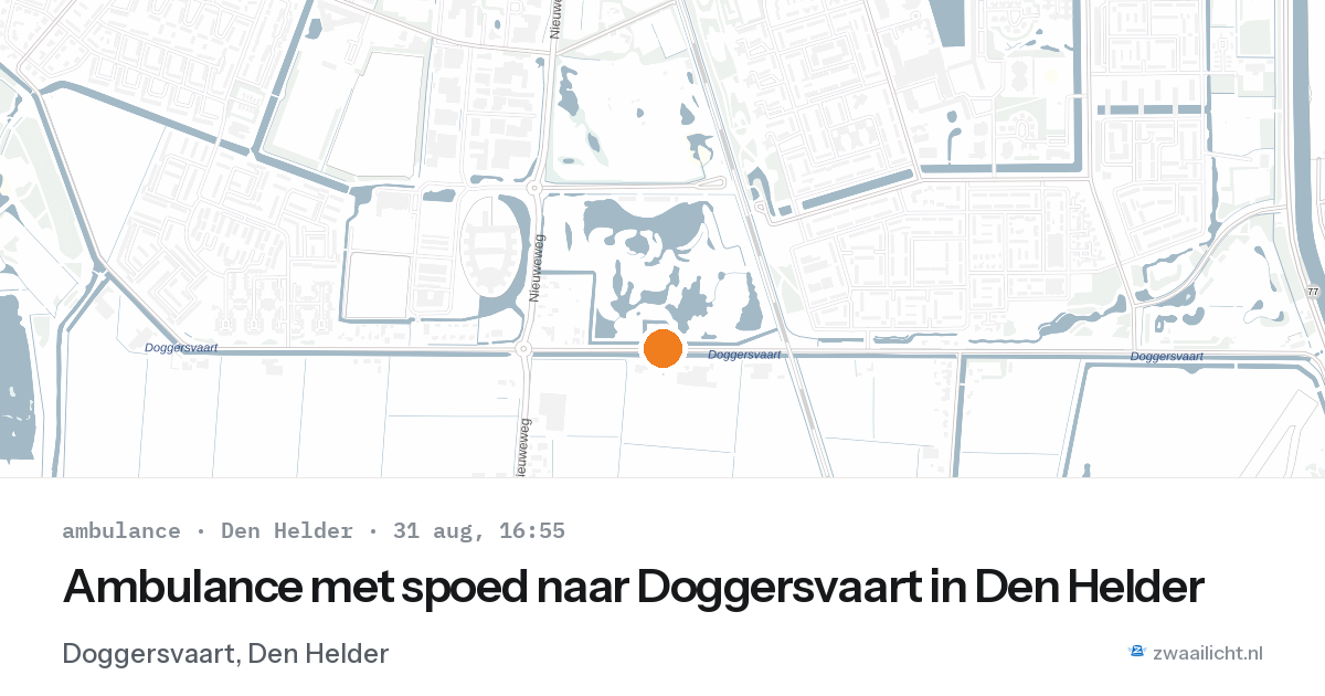 Ambulance met spoed naar Doggersvaart in Den Helder — 31 aug 2026