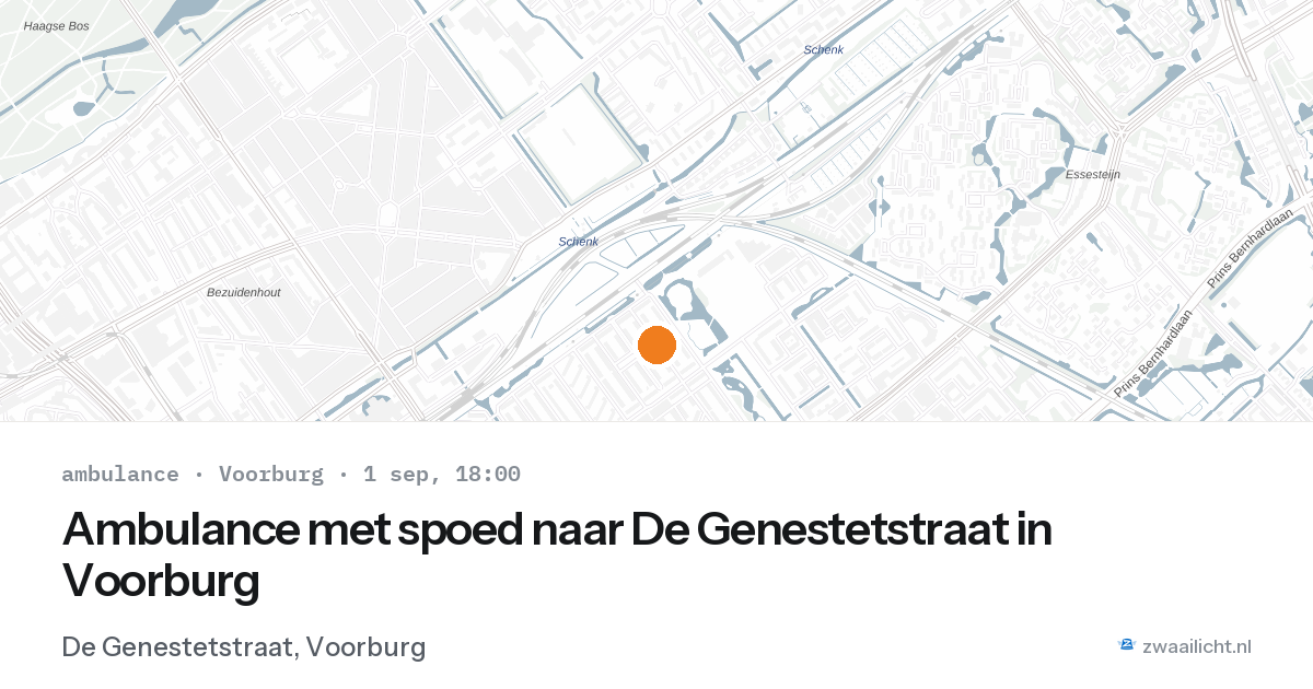 Ambulance met spoed naar De Genestetstraat in Voorburg — 1 sep 2026