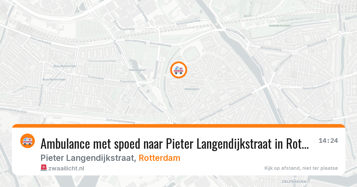 Ambulance met spoed naar Pieter Langendijkstraat in Rotterdam — 23 apr 2026
