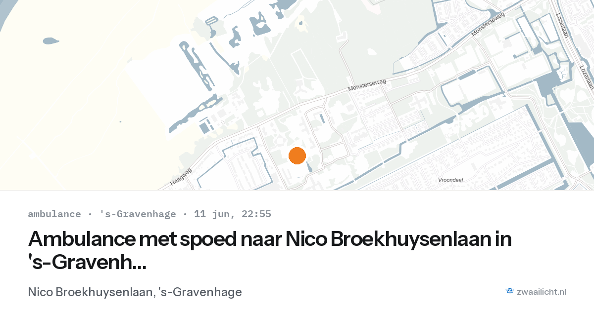 Ambulance met spoed naar Nico Broekhuysenlaan in 's-Gravenhage — 11 jun 2026
