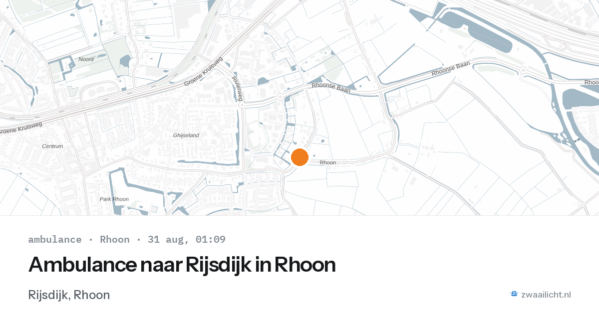 Ambulance naar Rijsdijk in Rhoon — 30 aug 2026