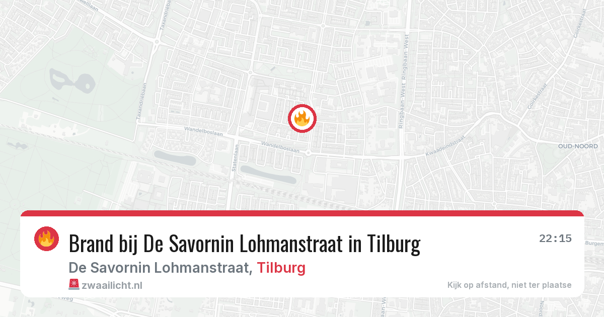 Brand bij De Savornin Lohmanstraat in Tilburg — 6 jul 2026