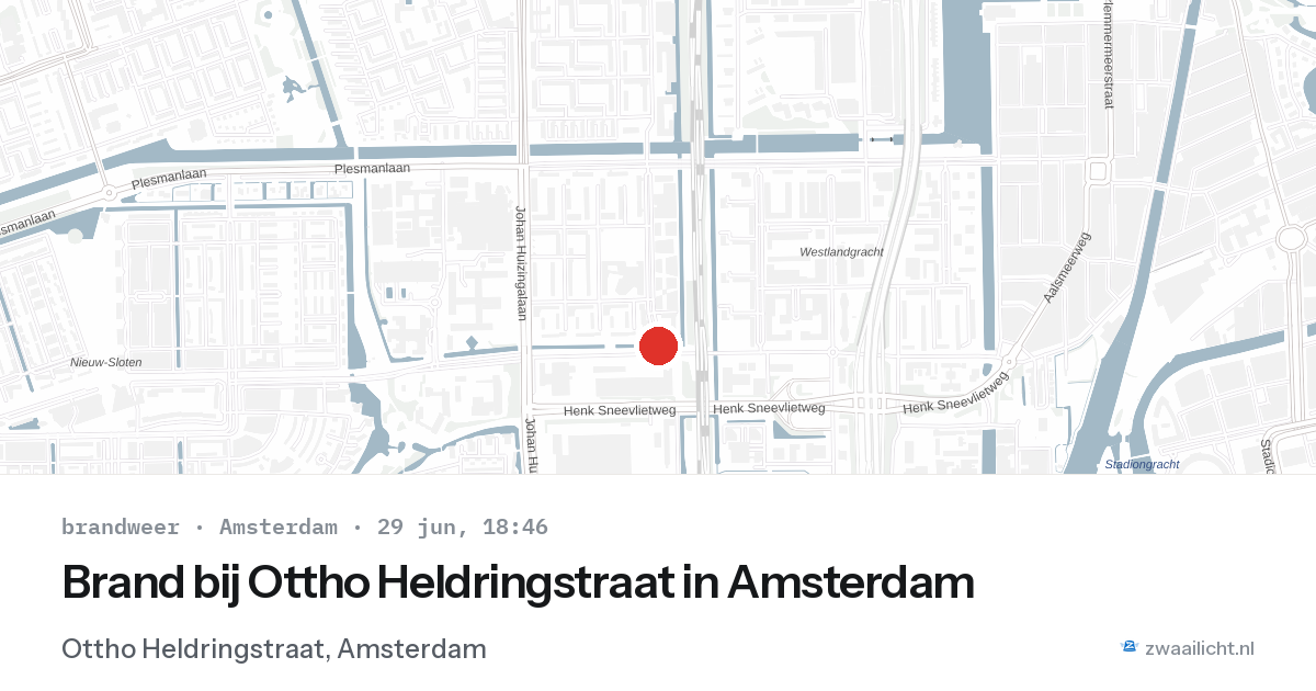 Brand bij Ottho Heldringstraat in Amsterdam — 29 jun 2026