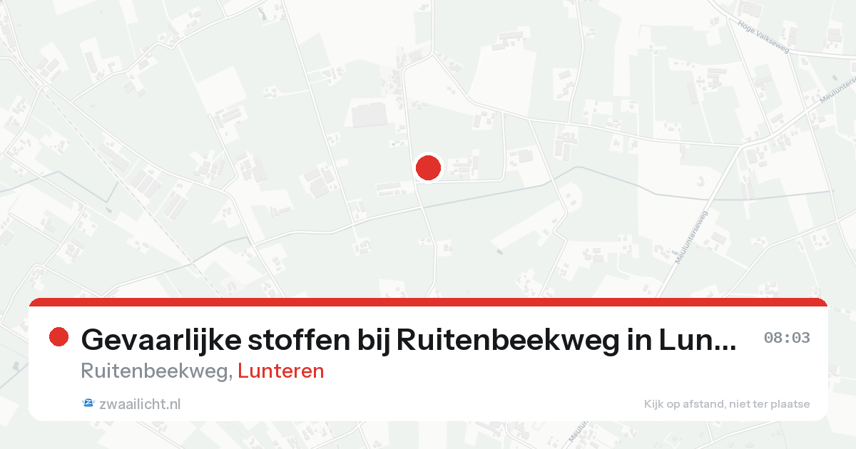 Gevaarlijke stoffen bij Ruitenbeekweg in Lunteren — 15 aug 2026