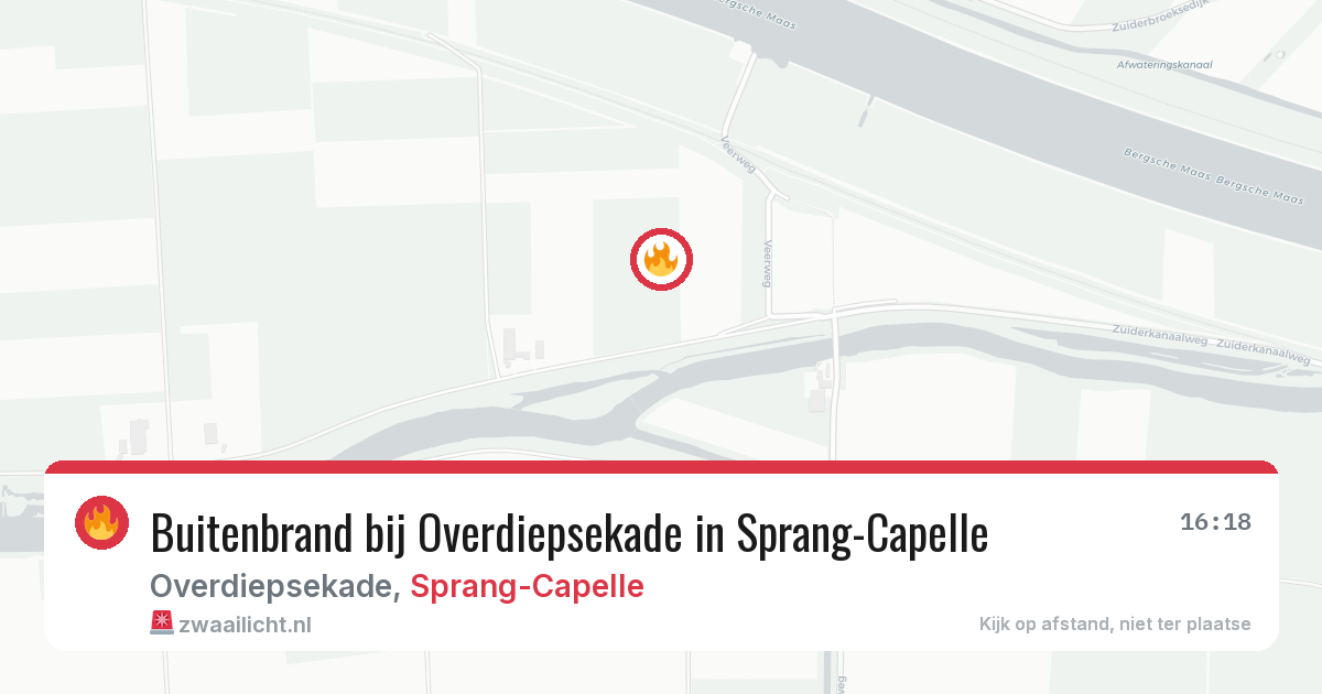 Buitenbrand bij Overdiepsekade in Sprang-Capelle — 14 aug 2026