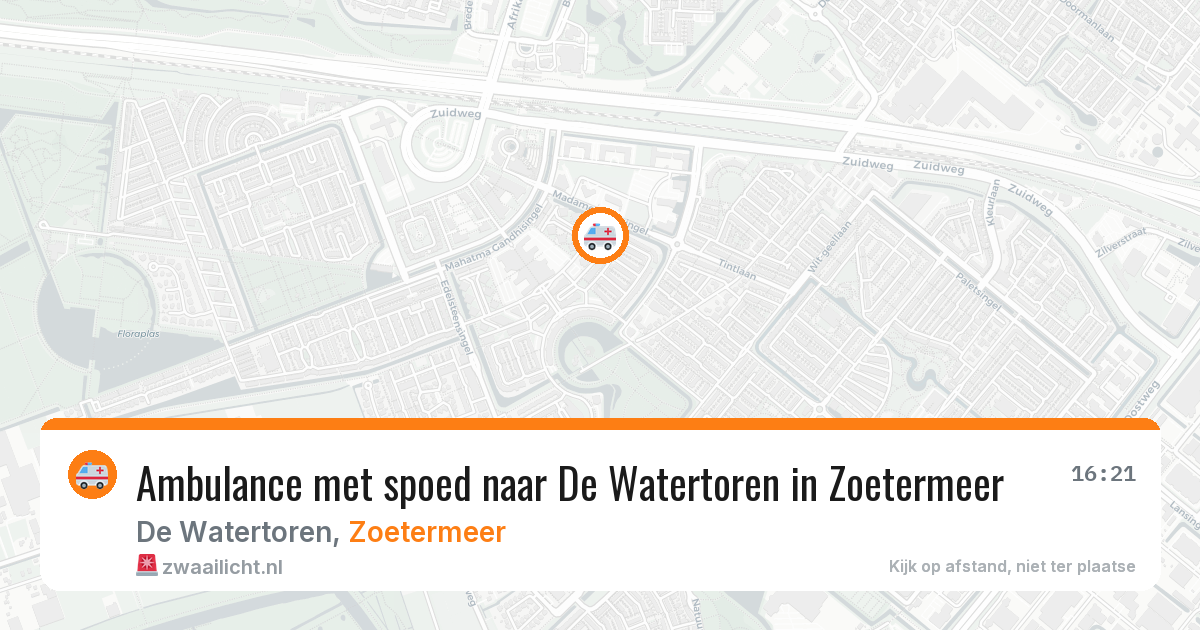 Ambulance met spoed naar De Watertoren in Zoetermeer — 18 mei 2026