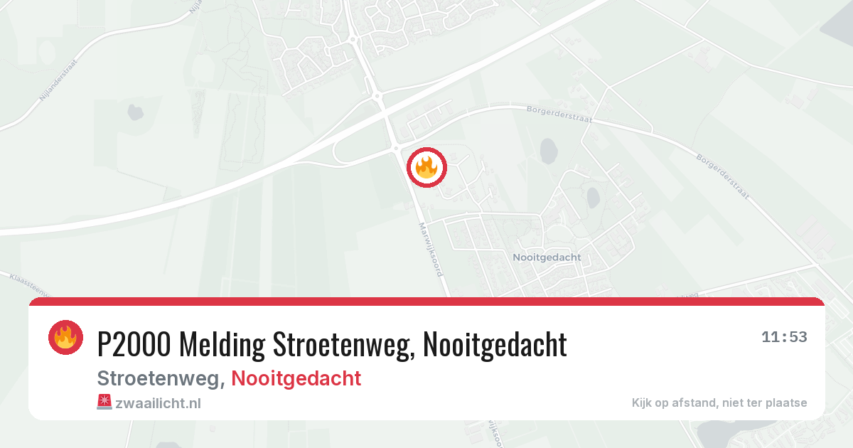 P2000 Melding Stroetenweg, Nooitgedacht — 10 jun 2026