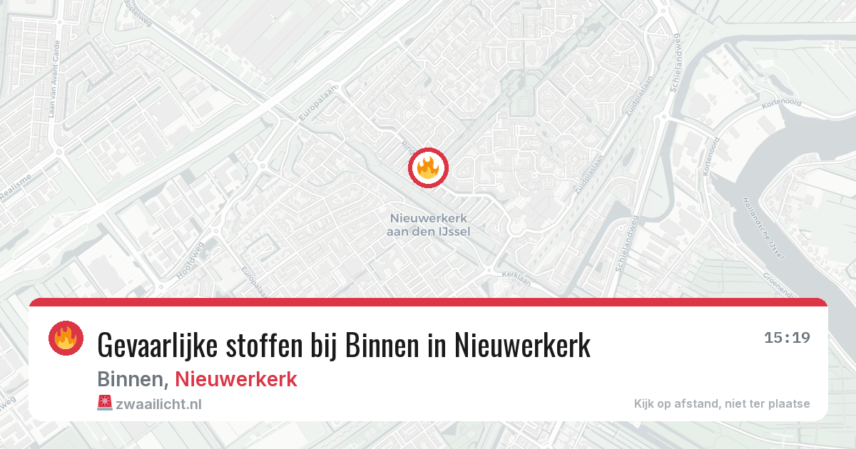 Gevaarlijke stoffen bij Binnen in Nieuwerkerk — 6 aug 2026