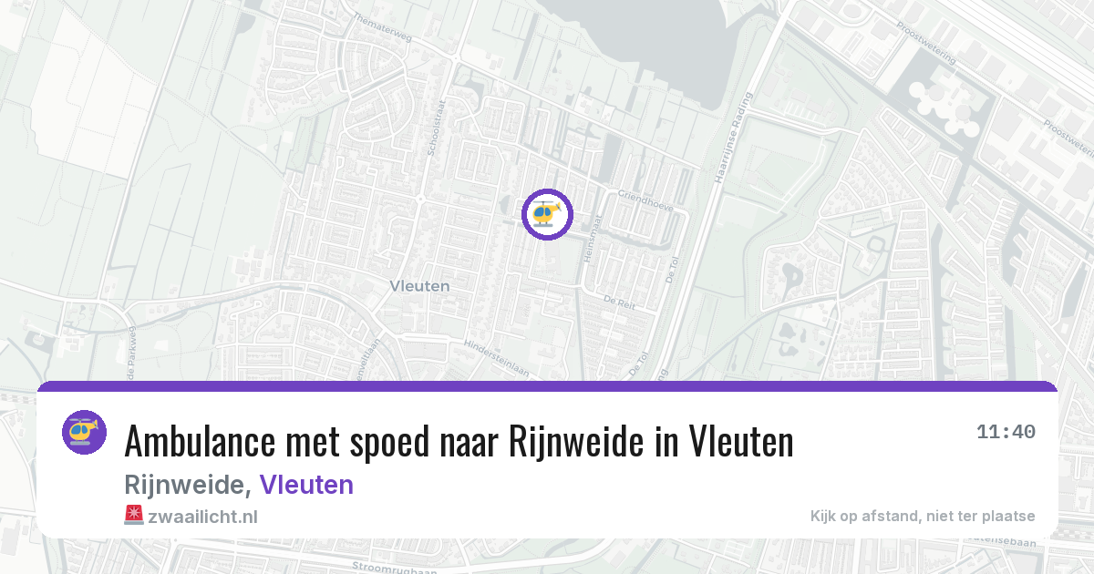 Ambulance met spoed naar Rijnweide in Vleuten — 14 jun 2026