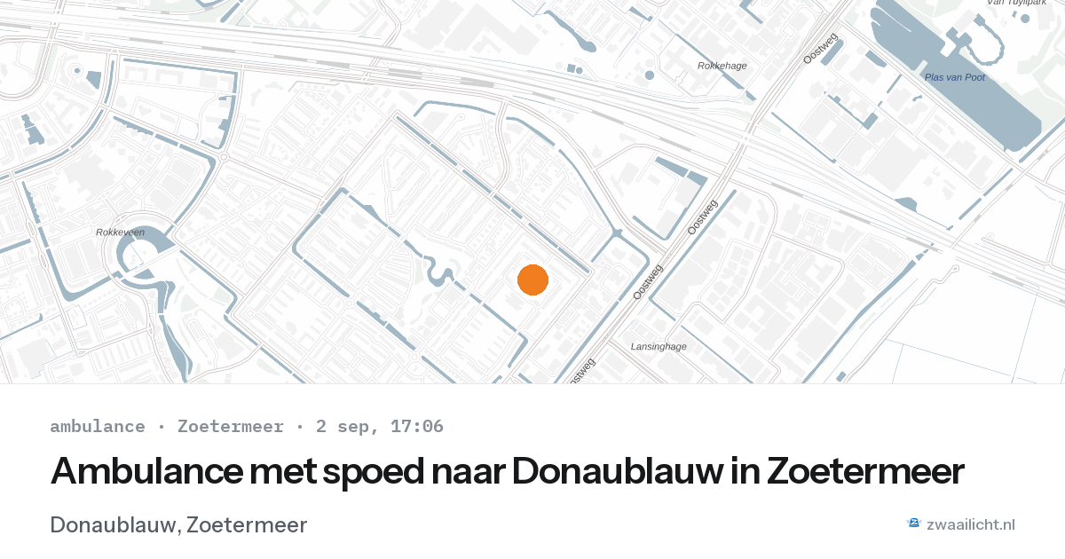 Ambulance met spoed naar Donaublauw in Zoetermeer — 2 sep 2026