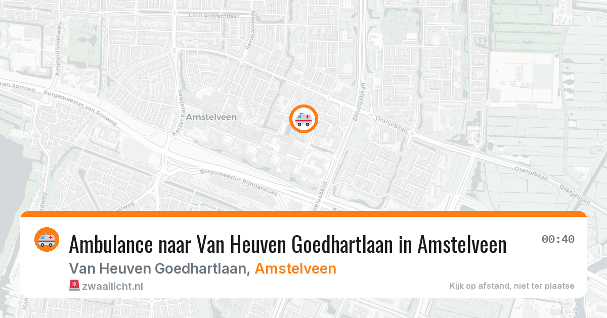 Ambulance naar Van Heuven Goedhartlaan in Amstelveen — 17 jul 2026