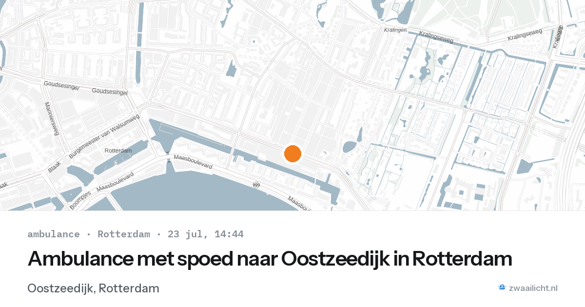 Ambulance met spoed naar Oostzeedijk in Rotterdam — 23 jul 2026