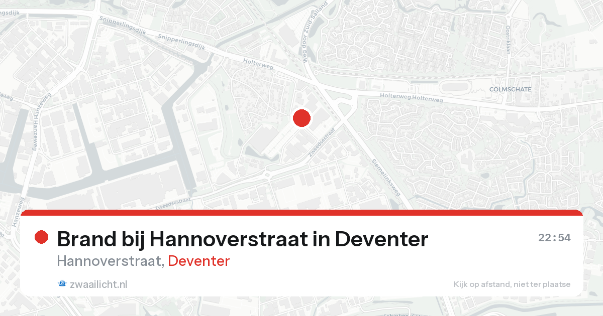 Brand bij Hannoverstraat in Deventer — 19 aug 2026