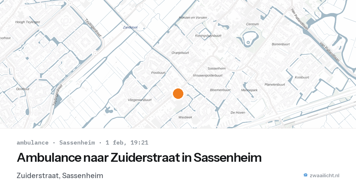 Ambulance naar Zuiderstraat in Sassenheim — 1 feb 2026