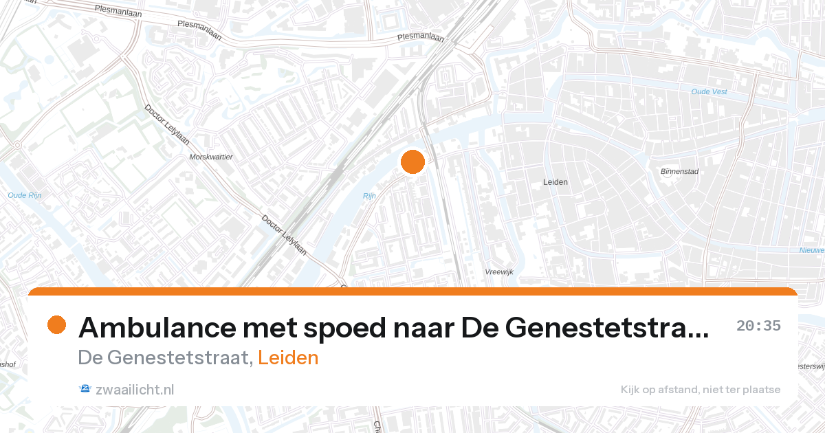 Ambulance met spoed naar De Genestetstraat in Leiden — 6 mei 2026
