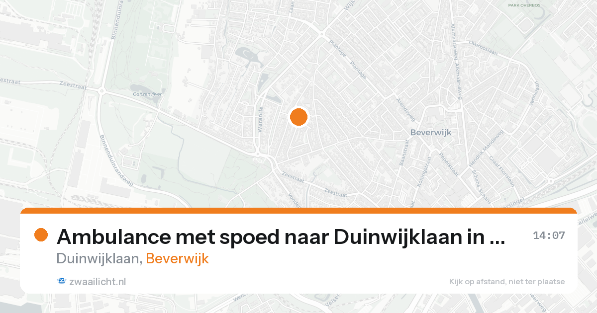 Ambulance met spoed naar Duinwijklaan in Beverwijk — 22 mei 2026