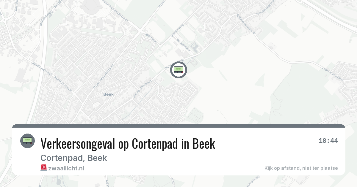 Verkeersongeval op Cortenpad in Beek — 12 aug 2026