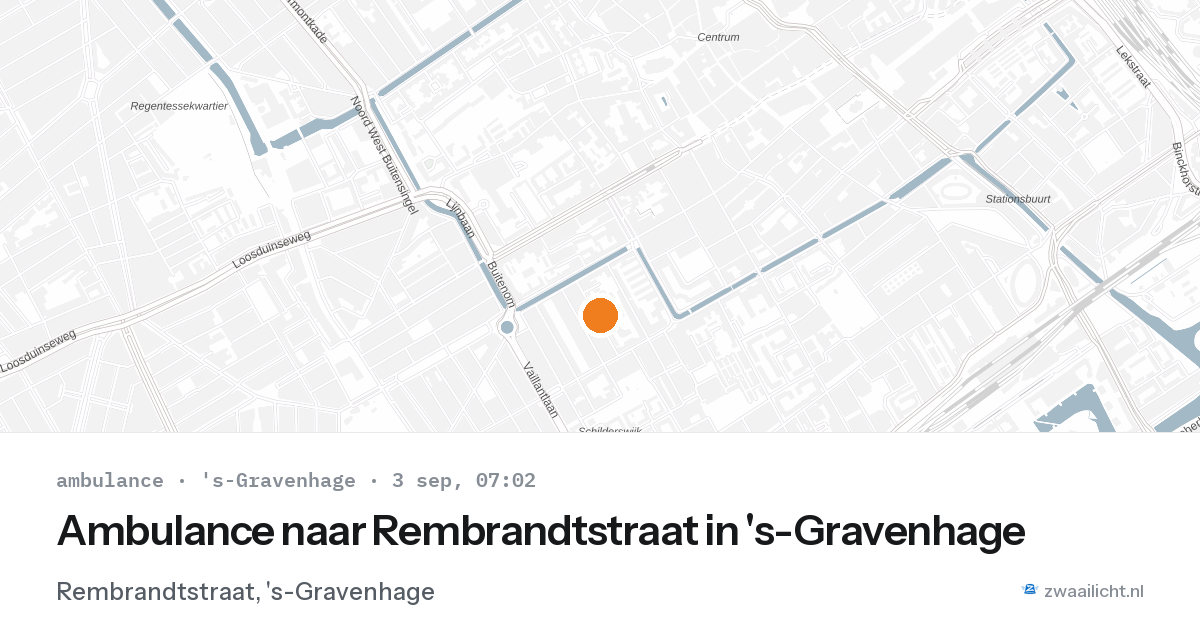 Ambulance naar Rembrandtstraat in 's-Gravenhage — 3 sep 2026