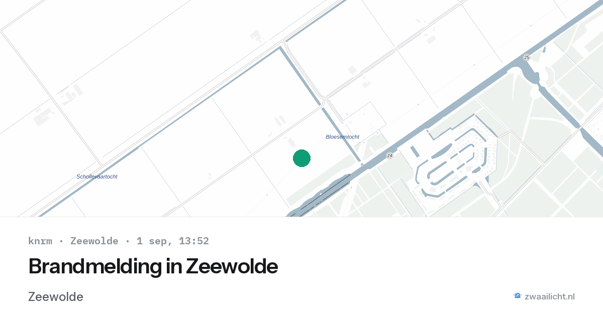 Brandmelding in Zeewolde — 1 sep 2026