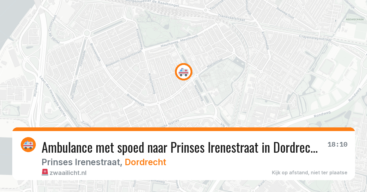 Ambulance met spoed naar Prinses Irenestraat in Dordrecht — 16 jun 2026
