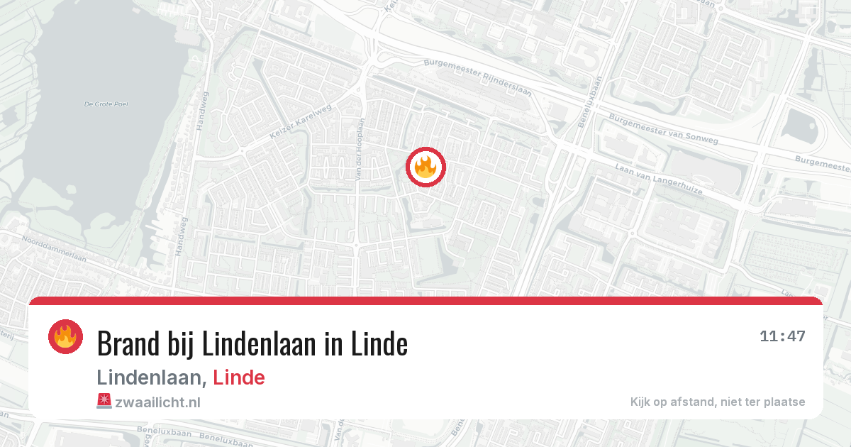 Brand bij Lindenlaan in Linde — 24 jul 2026