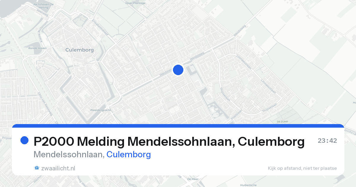 P2000 Melding Mendelssohnlaan, Culemborg — 20 aug 2026