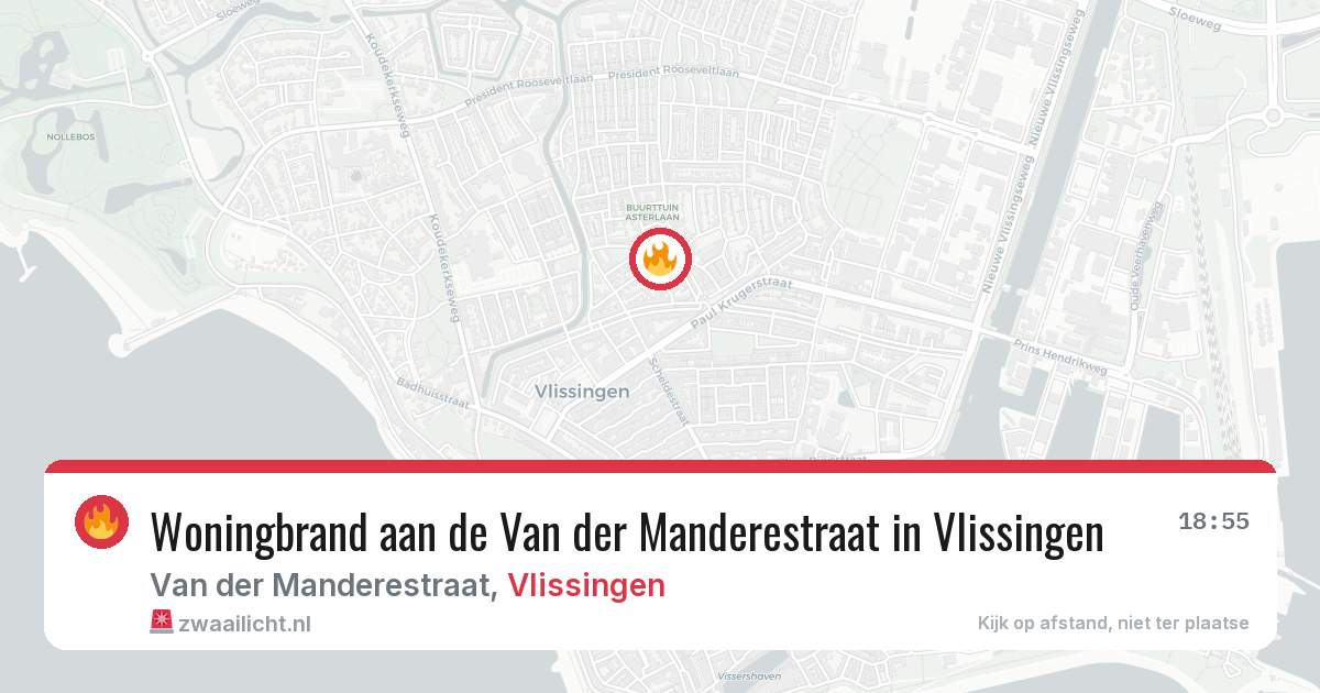 Woningbrand aan de Van der Manderestraat in Vlissingen — 1 jun 2026