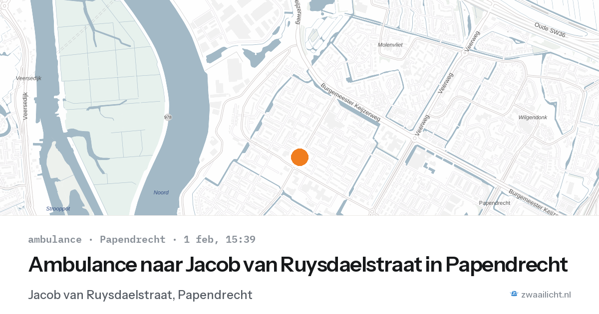 Ambulance naar Jacob van Ruysdaelstraat in Papendrecht — 1 feb 2026