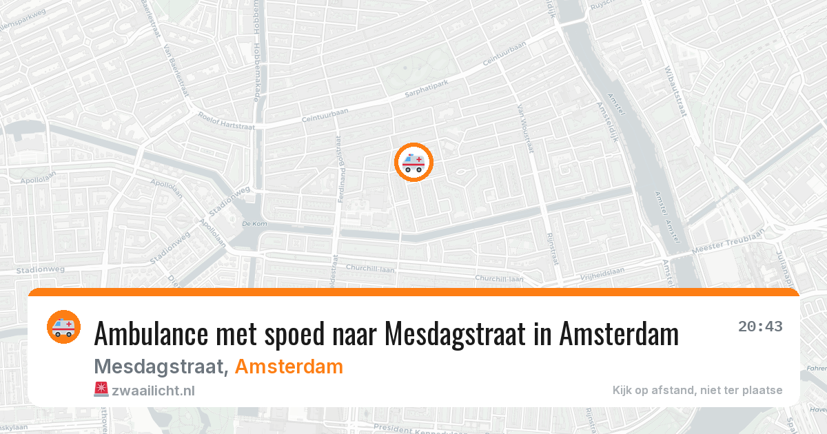 Ambulance met spoed naar Mesdagstraat in Amsterdam — 7 aug 2026