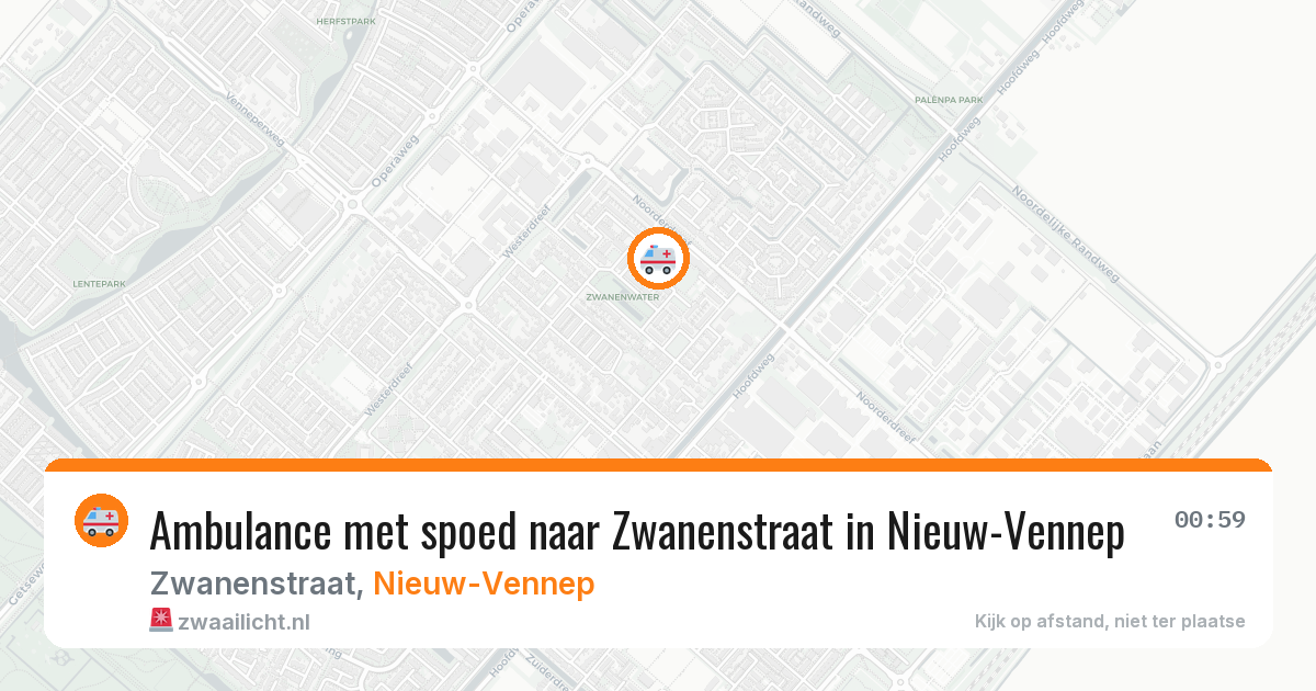 Ambulance met spoed naar Zwanenstraat in Nieuw-Vennep — 6 aug 2026