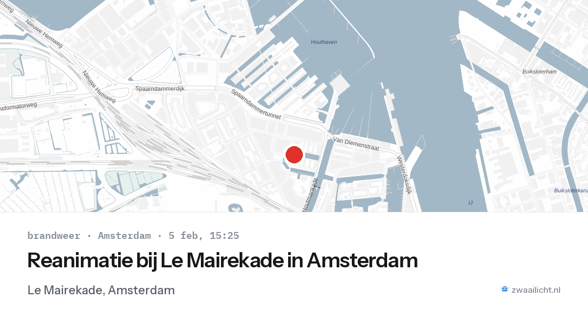 Reanimatie bij Le Mairekade in Amsterdam — 5 feb 2026