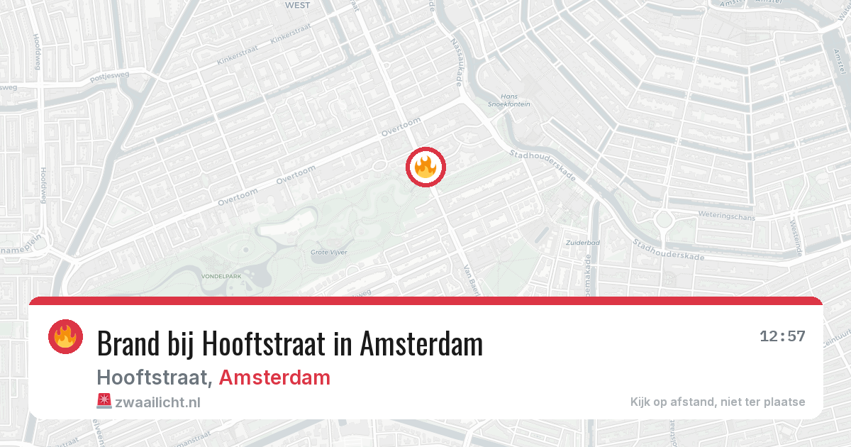 Brand bij Hooftstraat in Amsterdam — 27 mei 2026