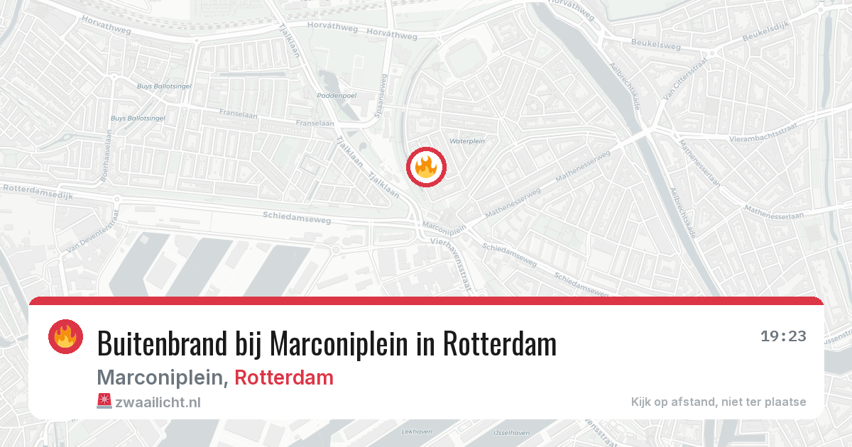 Buitenbrand bij Marconiplein in Rotterdam — 29 jun 2026