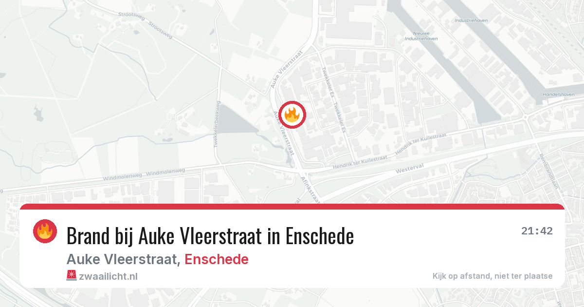 Brand bij Auke Vleerstraat in Enschede — 20 jun 2026