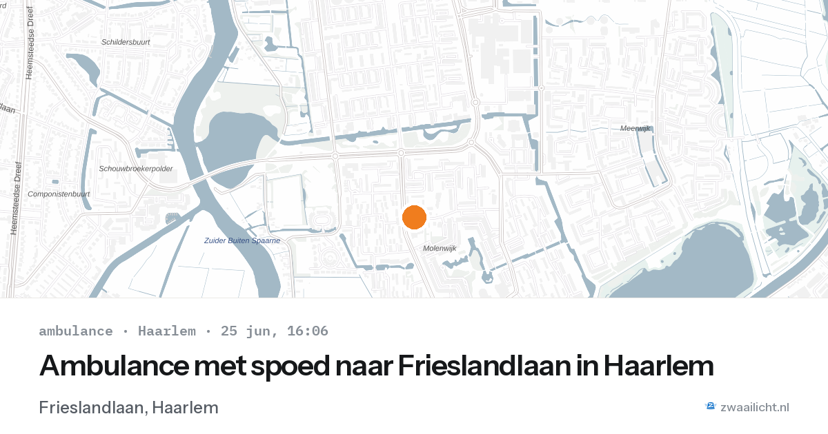 Ambulance met spoed naar Frieslandlaan in Haarlem — 25 jun 2026