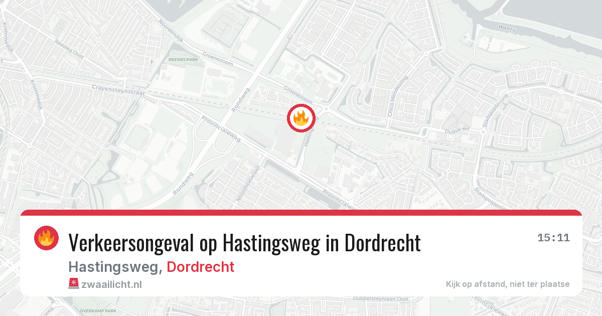 Verkeersongeval op Hastingsweg in Dordrecht — 5 aug 2026