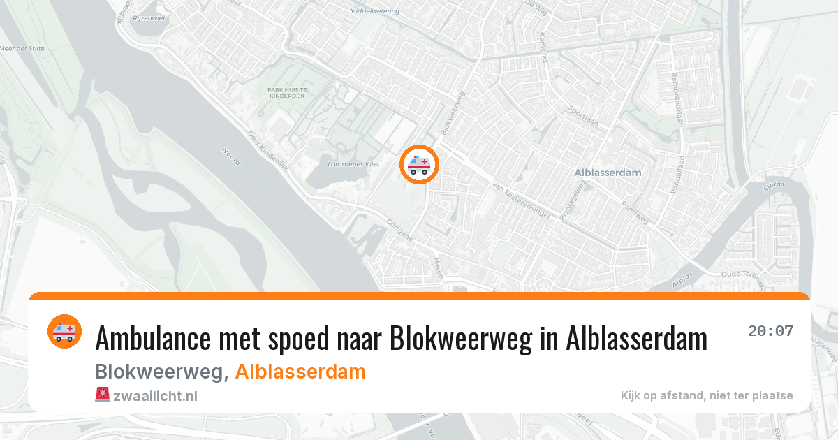 Ambulance met spoed naar Blokweerweg in Alblasserdam — 31 mei 2026