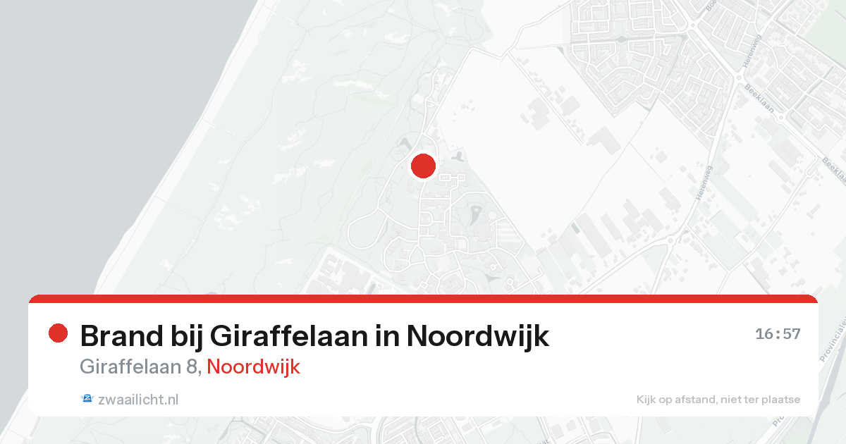 Brand bij Giraffelaan in Noordwijk — 14 mrt 2026