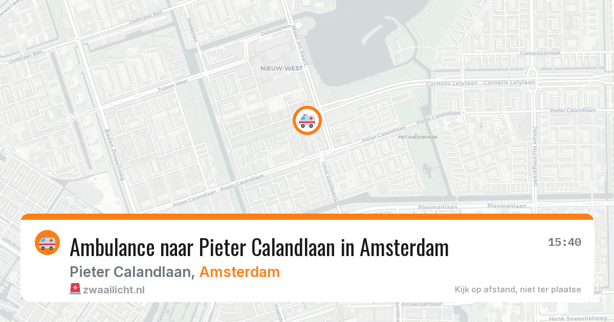 Ambulance naar Pieter Calandlaan in Amsterdam — 11 aug 2026