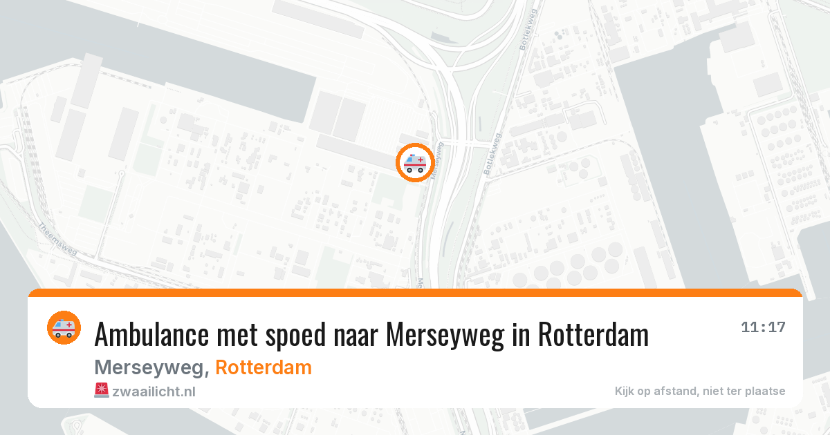 Ambulance met spoed naar Merseyweg in Rotterdam — 13 aug 2026