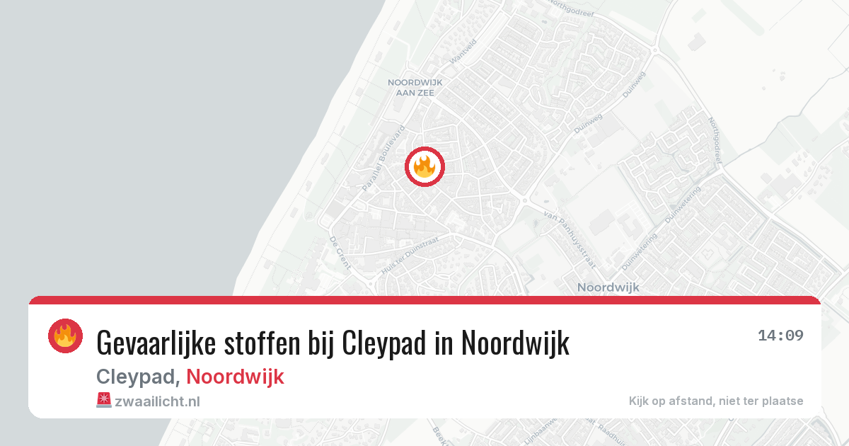 Gevaarlijke stoffen bij Cleypad in Noordwijk — 21 mei 2026
