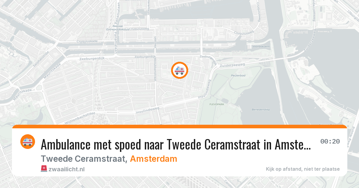 Ambulance met spoed naar Tweede Ceramstraat in Amsterdam — 20 jun 2026