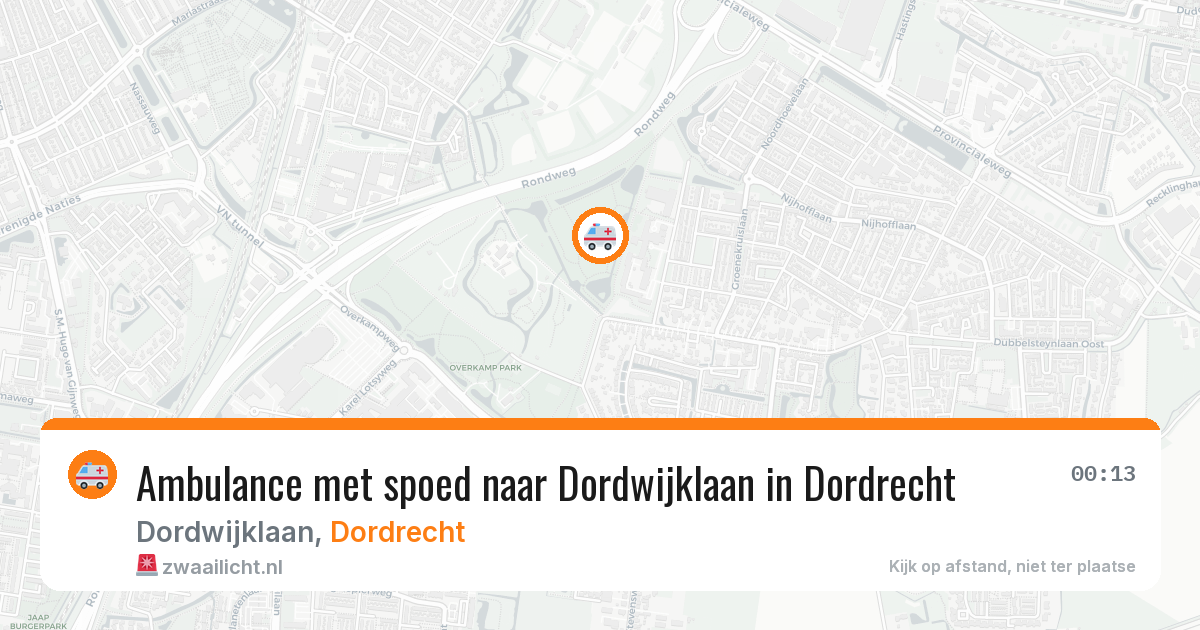 Ambulance met spoed naar Dordwijklaan in Dordrecht — 11 jul 2026